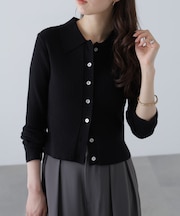 〈ＭＦＭ〉きらきらボタン襟ニット