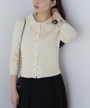 〈MFM〉きらきらボタン襟ニット