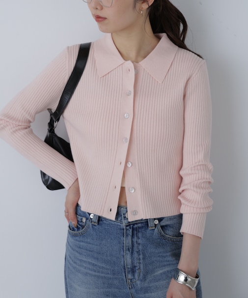 〈ＭＦＭ〉きらきらボタン襟ニット