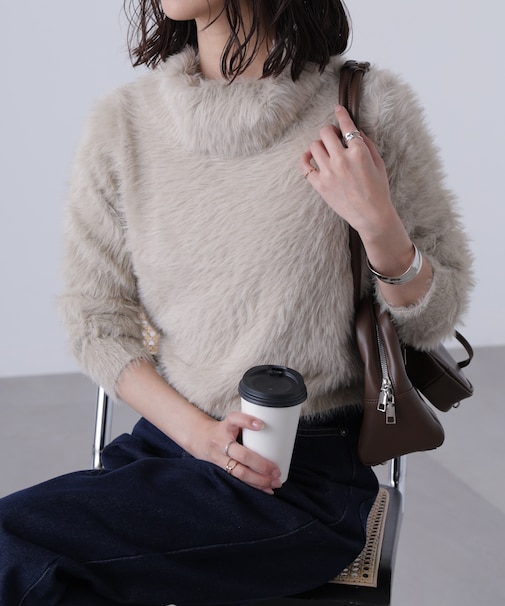 〈ＭＦＭ〉シャギータートルニット