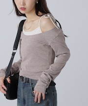 ワンショルキャミレイヤード風カットソー