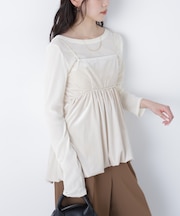 ベロアバルーンチュニックブラウス