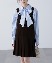 ローウエストプリーツジャンパースカート