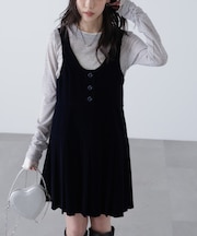 ローウエストプリーツジャンパースカート