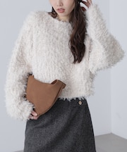 プードルボアショート丈ニットソー