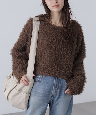 プードルボアショート丈ニットソー