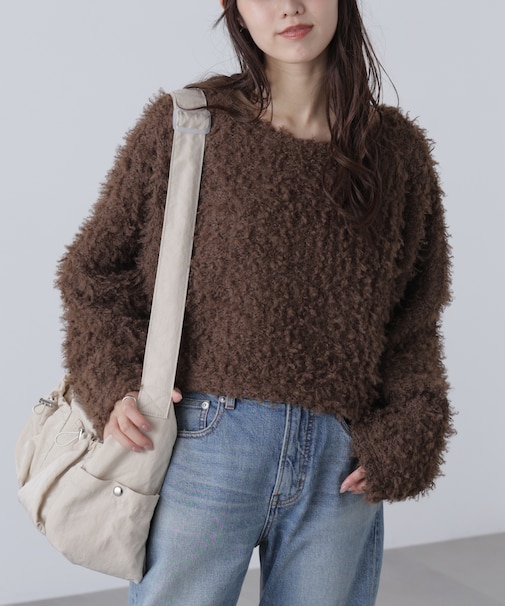 プードルボアショート丈ニットソー