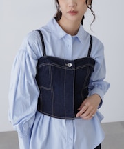 パネル切り替えデニムビスチェ