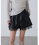 レースレイヤードエコレザーショートパンツ
