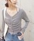 フロントギャザーデコルテカットソー