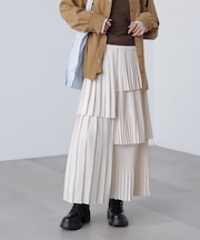 ランダムプリーツティアードスカート