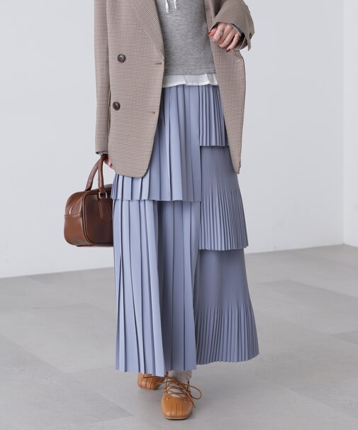 ランダムプリーツティアードスカート