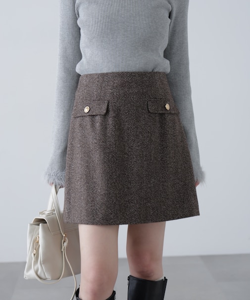 ツイードミニスカート