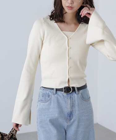 キャミレイヤードニットカーディガン