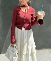 キャミレイヤードニットカーディガン