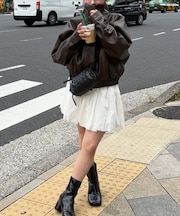 スタンド合皮ブルゾン