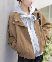 スタンド合皮ブルゾン