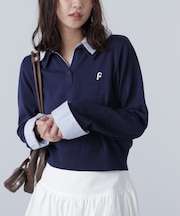 衿付きレイヤード風ポロニット