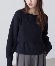 ホルターネックビスチェセットニット