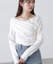 オフショルミニ裏毛カットソー