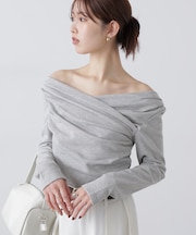 オフショルミニ裏毛カットソー