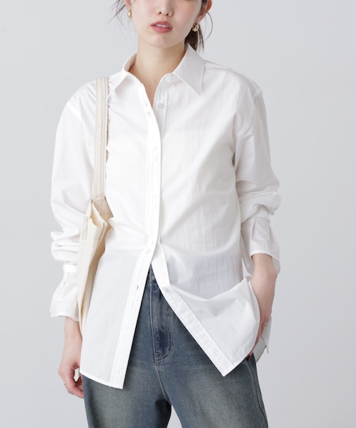 ウエストシェイプレースアップシャツ