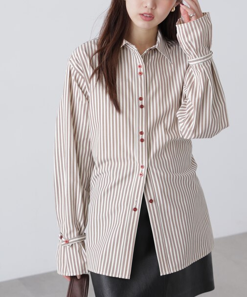 ウエストシェイプレースアップシャツ