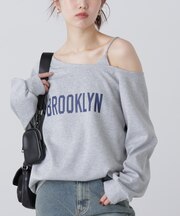 ワンショルロゴプリントスウェット