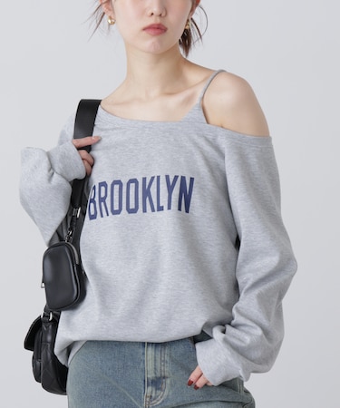 ワンショルロゴプリントスウェット