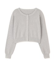 リングドットボタンクルーネックニットカーディガン