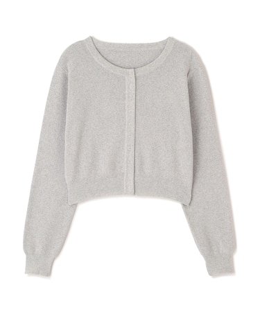 リングドットボタンクルーネックニットカーディガン