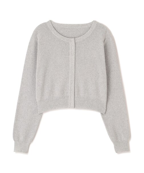 リングドットボタンクルーネックニットカーディガン