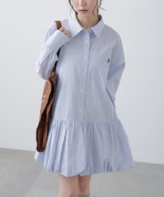 バルーンシャツミニワンピース