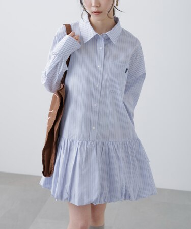 バルーンシャツミニワンピース