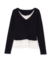 レイヤードデザインリブニット