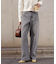 [低身長サイズ／Sシリーズ]レーストリミングワイドストレートデニムパンツ