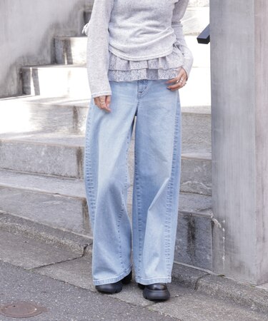 〈SOMETHING〉LISAワイドデニムパンツ XS別注