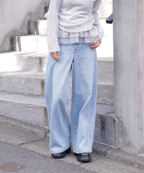 〈SOMETHING〉LISAワイドデニムパンツ XS別注