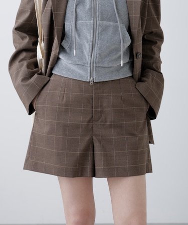 〈セットアップ対応〉ハイウエストショートパンツ