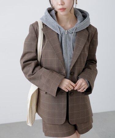 〈セットアップ対応〉オーバーサイズシングルジャケット