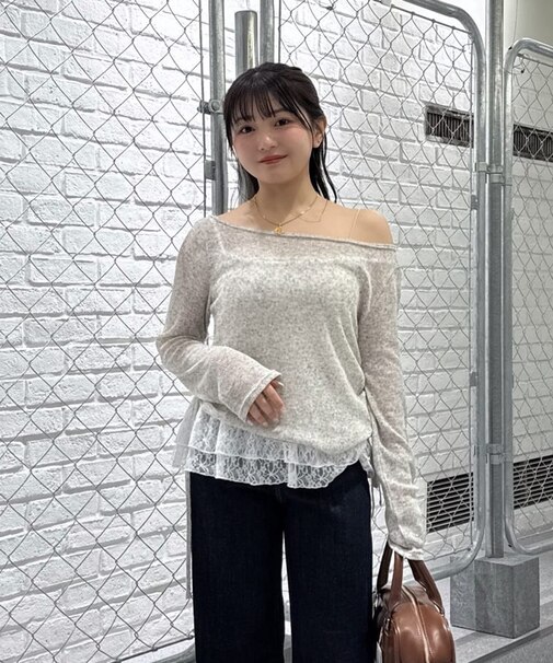 メランジドロストレースティアードキャミセット