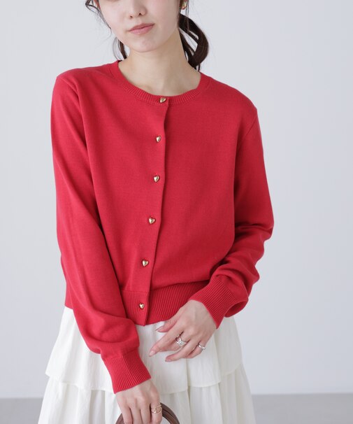 ハートボタンニットカーディガン