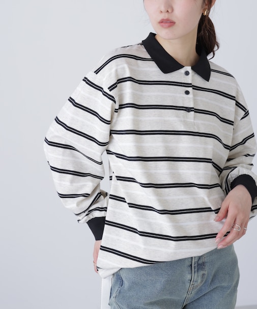 マルチボーダーラガーポロシャツ