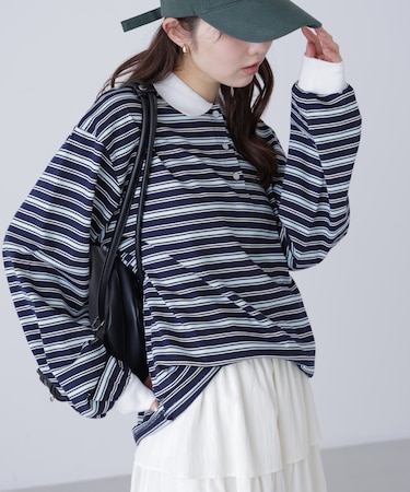 マルチボーダーラガーポロシャツ