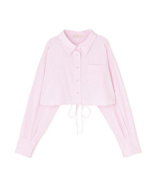 バックレースアップショート丈シャツ