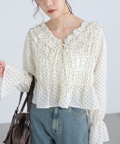 アソート前後2wayフリルブラウス