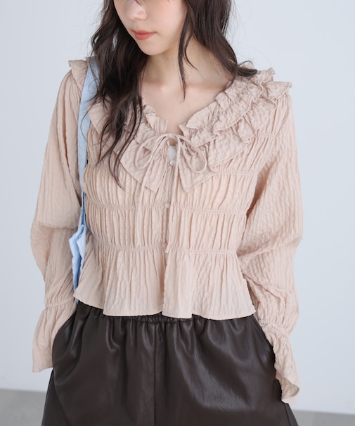 アソート前後2wayフリルブラウス
