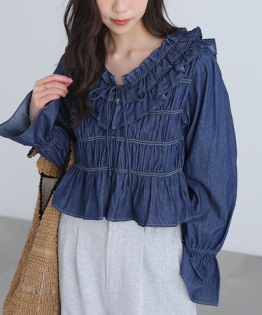 アソート前後2wayフリルブラウス