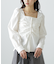 フロントギャザースクエアネックブラウス