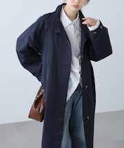 スタンドカラーロングトレンチコート